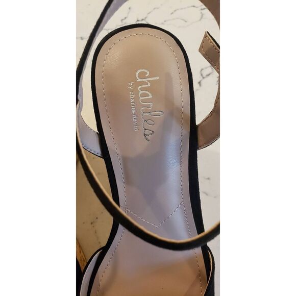 CHARLES BY CHARLES DAVID LAMBERT CORK WEDGE SANDAL SZ 9.5 NWOB - Picture 8 of 11